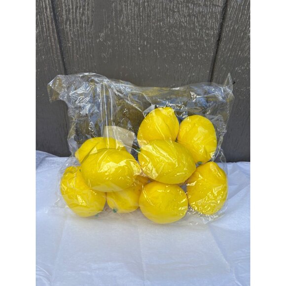 Artificial Lemons Fruit Decorative Display Decor 10 Pack Faux Fake Life Size - Picture 3 of 3